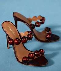 Steve Madden Saturn Tortoise Bead Strap Stiletto Dress Sandals