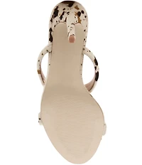 Steve Madden Saturn Tubular Cow Print Haircalf Stiletto Dress Slide Sandals