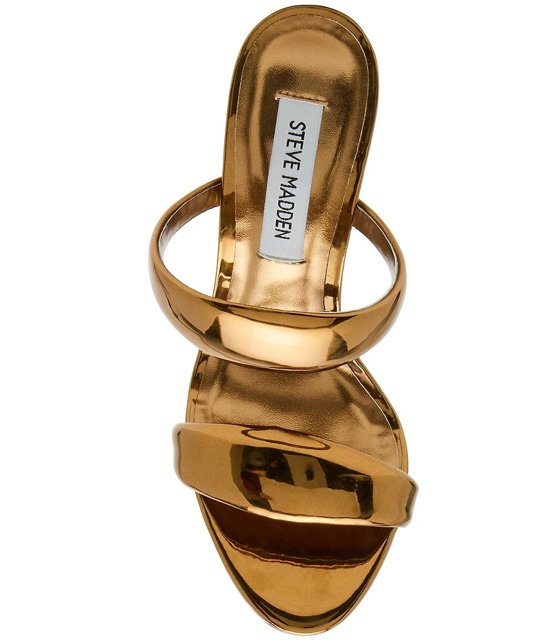 Steve Madden Saturn Tubular Patent Stiletto Dress Slide Sandals