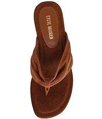 Steve Madden Saucy Suede Thong Platform Wedge Sandals