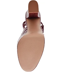 Steve Madden Scotlyn Croco Embossed Strappy Mary Jane Platform Pumps