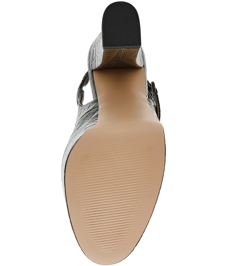 Steve Madden Scotlyn Croco Embossed Strappy Mary Jane Platform Pumps