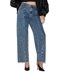 Steve Madden Seamed Sydnee High Rise Curved Leg Denim Jeans