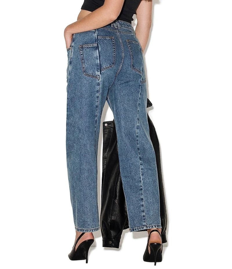 Steve Madden Seamed Sydnee High Rise Curved Leg Denim Jeans