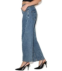 Steve Madden Seamed Sydnee High Rise Curved Leg Denim Jeans