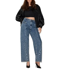 Steve Madden Seamed Sydnee High Rise Curved Leg Denim Jeans