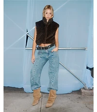 Steve Madden Seamed Sydnee High Rise Curved Leg Denim Jeans