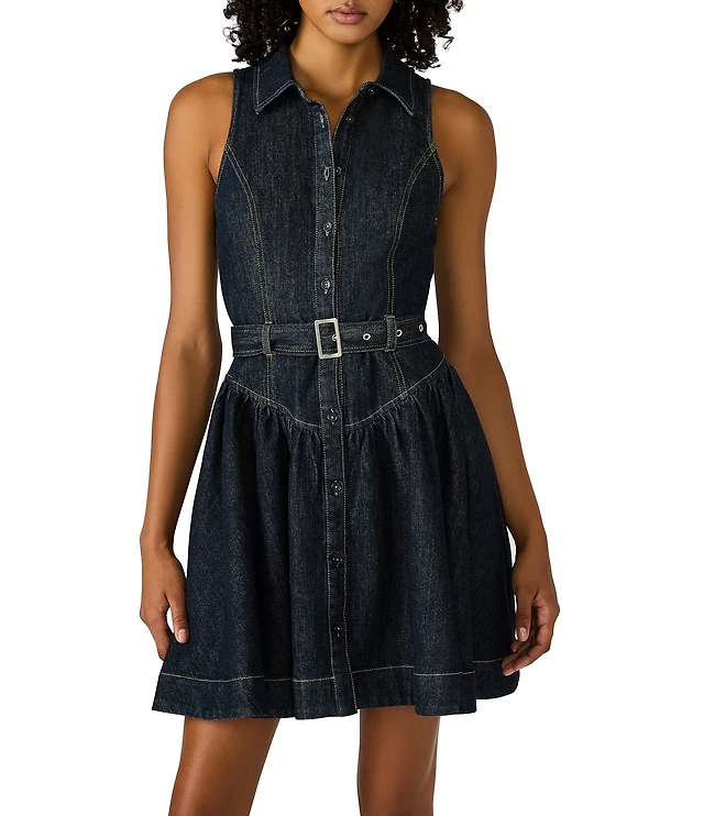 Steve Madden Senia Denim Belted Mini Dress | Liberty Center