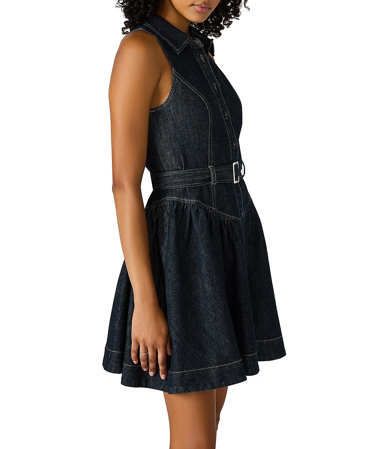 Steve Madden Senia Denim Belted Mini Dress