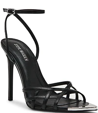 Steve Madden Sensation Leather Strappy Stiletto Pointed Toe Dress Sandals