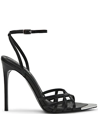 Steve Madden Sensation Leather Strappy Stiletto Pointed Toe Dress Sandals