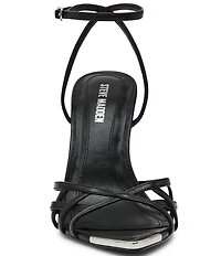 Steve Madden Sensation Leather Strappy Stiletto Pointed Toe Dress Sandals