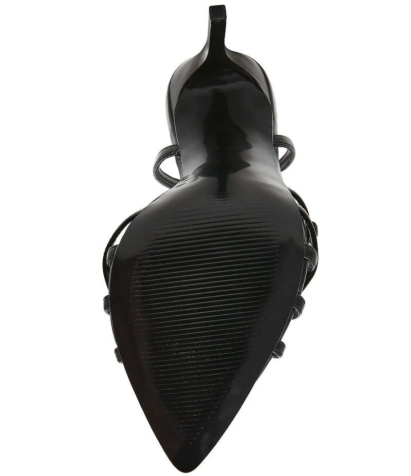 Steve Madden Sensation Leather Strappy Stiletto Pointed Toe Dress Sandals