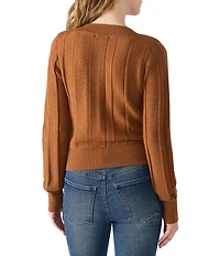 Steve Madden Serra Ribbed Boat Neck Long Sleeve Sweater