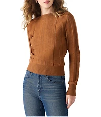 Steve Madden Serra Ribbed Boat Neck Long Sleeve Sweater