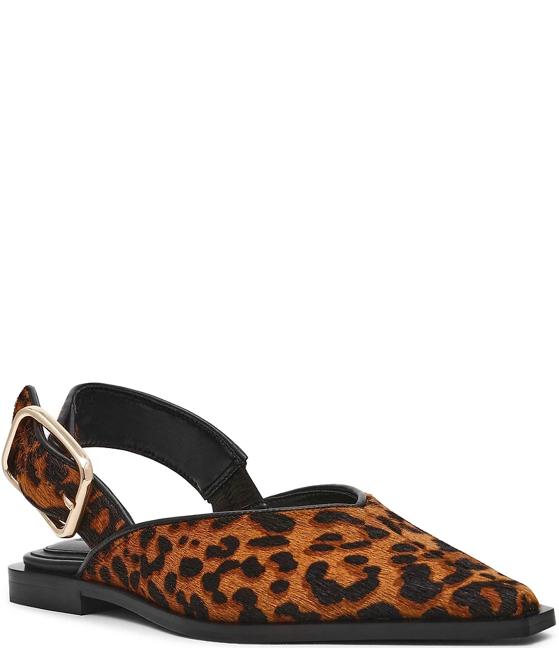 Steve Madden Shay-L Leopard Print Haircalf Slingback Flats