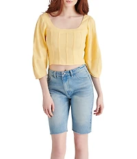 Steve Madden Shay Square Neck Long Sleeve Top