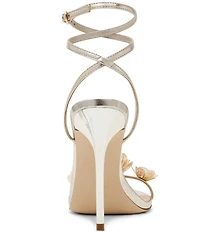 Steve Madden Sheila Metallic Floral Applique Strappy Dress Sandals