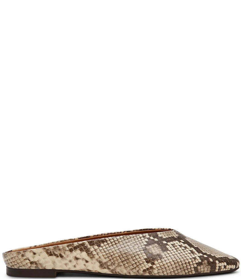 Steve Madden Sherman Snake Print Flat Mules