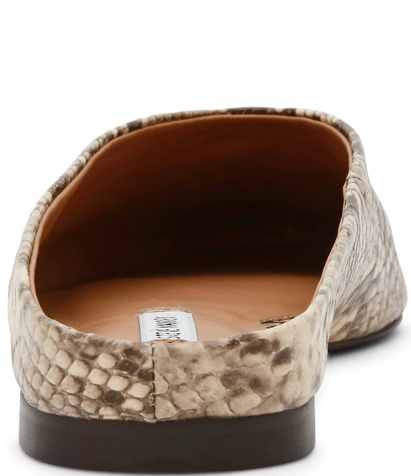 Steve Madden Sherman Snake Print Flat Mules