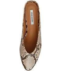 Steve Madden Sherman Snake Print Flat Mules