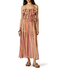 Steve Madden Shilloh Stripe Print Square Neck Sleeveless Coordinating Top