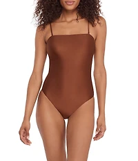 Steve Madden Shine Bright Bandeau One Piece Swimsuit