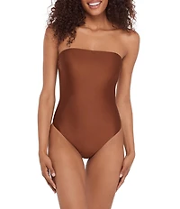 Steve Madden Shine Bright Bandeau One Piece Swimsuit