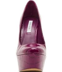 Steve Madden Silene Croco Embossed Stiletto Platform Pumps