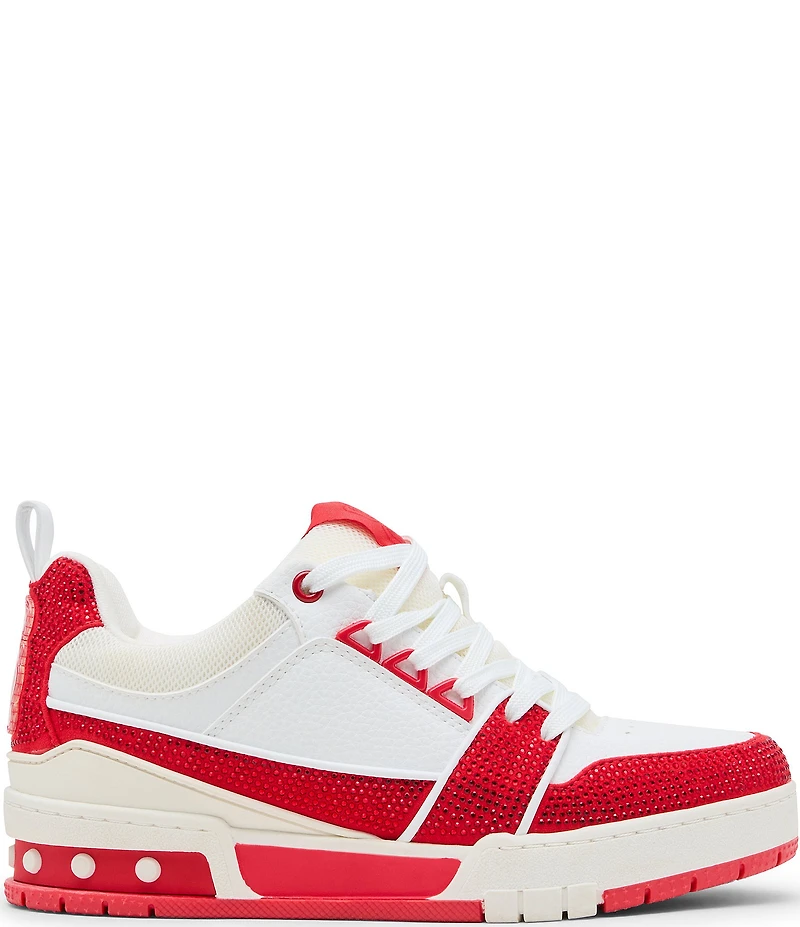 Steve Madden Skater Rhinestone Lace Up Sneakers