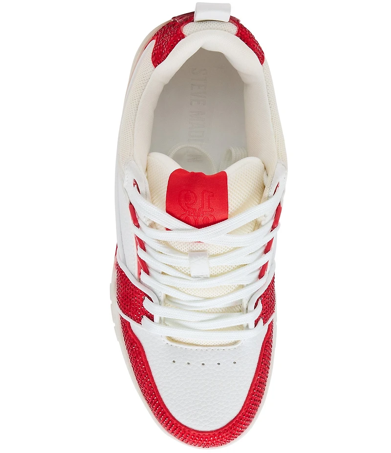 Steve Madden Skater Rhinestone Lace Up Sneakers
