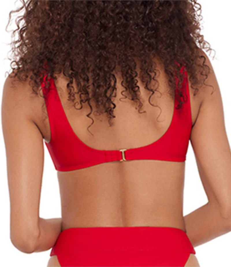 Steve Madden Sleek N Chic Ring Scoop Neck Bralette Swim Top