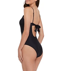 Steve Madden Sleek N Chic Scoop Neck One Piece Swimsuit