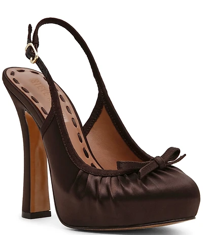 Steve Madden Sofie Satin Platform Slingback Pumps