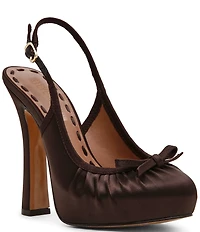 Steve Madden Sofie Satin Platform Slingback Pumps