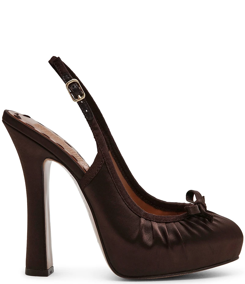 Steve Madden Sofie Satin Platform Slingback Pumps
