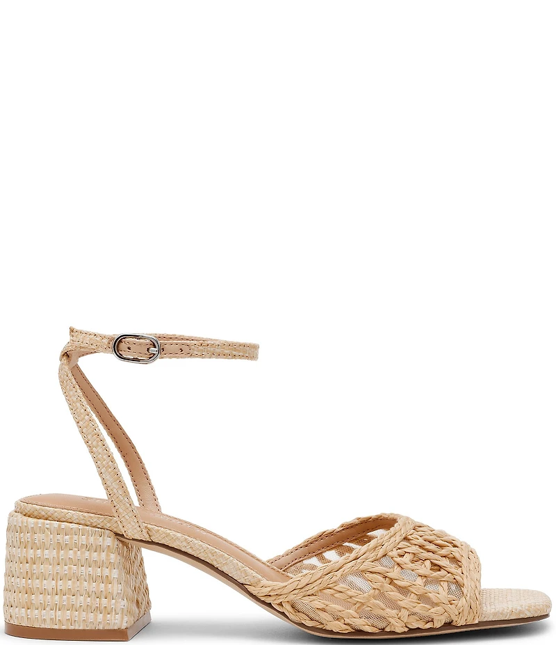 Steve Madden Soleil Raffia Block Heel Dress Sandals