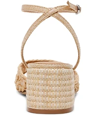 Steve Madden Soleil Raffia Block Heel Dress Sandals