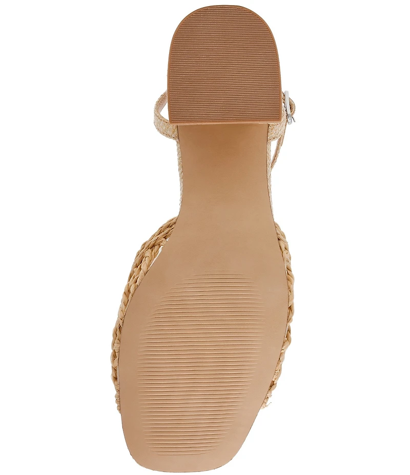 Steve Madden Soleil Raffia Block Heel Dress Sandals