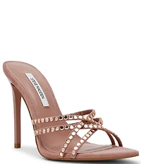 Steve Madden Somers Suede Mirror Rhinestone Strappy Stiletto Pointed Toe Dress Sandals