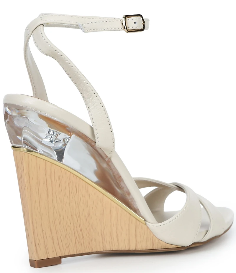 Steve Madden Sorynnn Leather Pointed Toe Wedge Dress Sandals