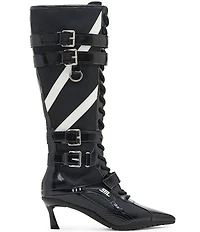 Steve Madden Stark Lace Up Buckle Strap Hardware Sporty Tall Boots