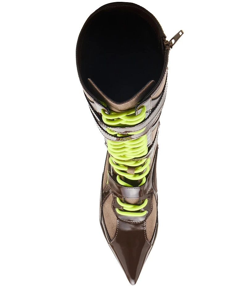 Steve Madden Stark Lace Up Buckle Strap Hardware Sporty Tall Boots