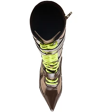 Steve Madden Stark Lace Up Buckle Strap Hardware Sporty Tall Boots