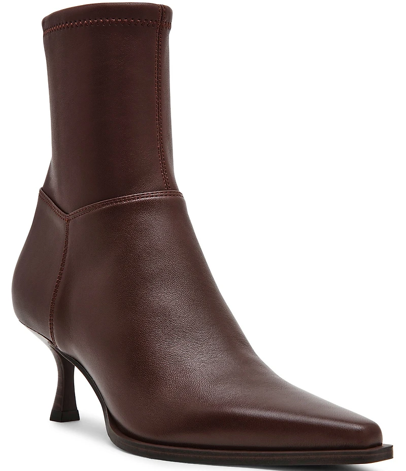 Steve Madden Stasia Leather Kitten Heel Dress Booties