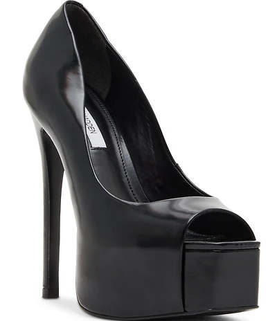 Steve Madden Stelan Leather Peep Toe Platform Stiletto Pumps