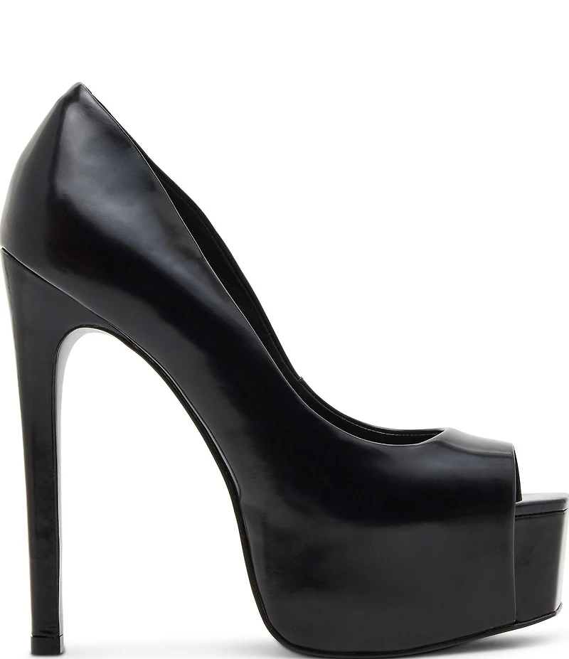 Steve Madden Stelan Leather Peep Toe Platform Stiletto Pumps