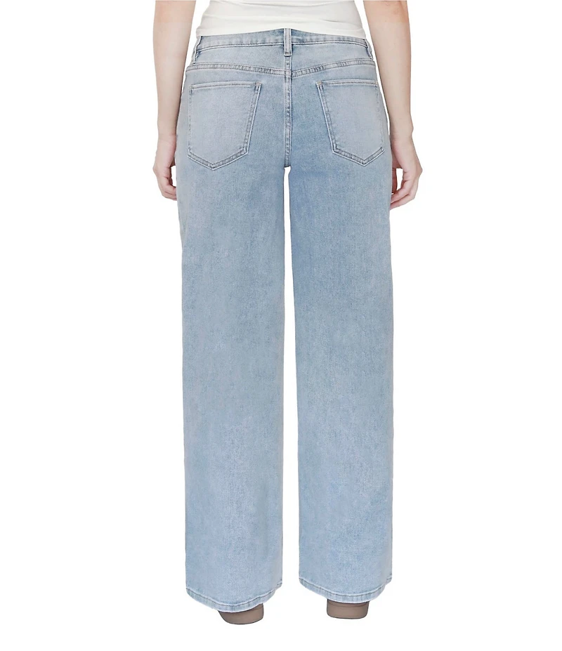 Steve Madden Stevie Jeans Slouchy Crossover Waist Straight Leg Jeans