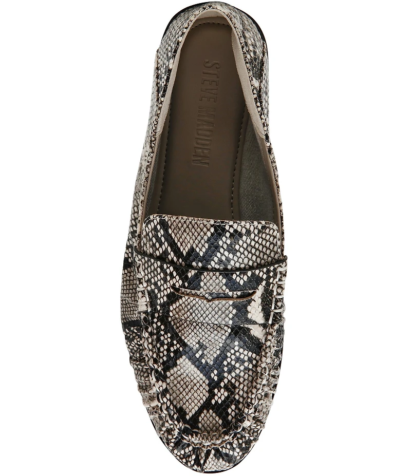 Steve Madden Women's Stewart Snake Print Penny Loafers