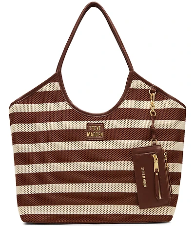 Steve Madden Striped Mesh Large Tote